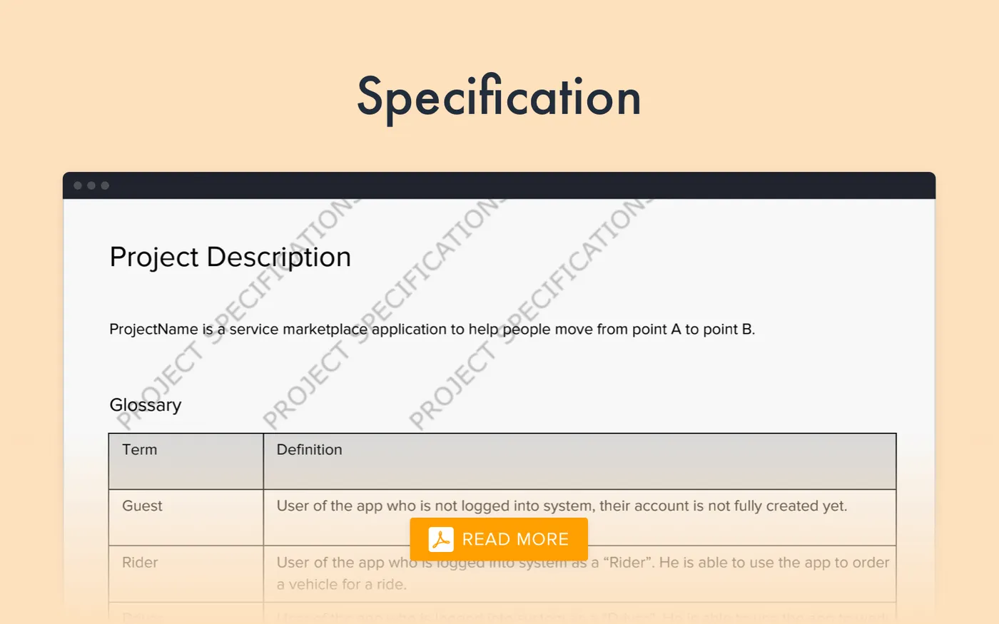 Project specification example